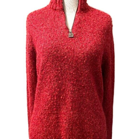 Womens Vintage Woolrich Rust color 1/4 zip pullover sweater size Large - Picture 1 of 6